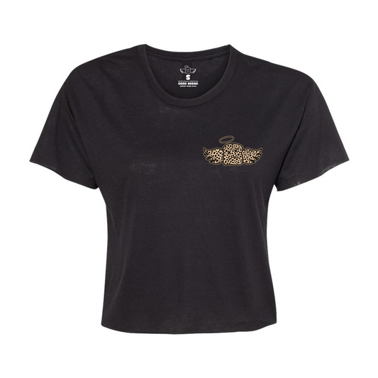 SPOTTED BABY CROP TEE - BLACK - Dead Bread