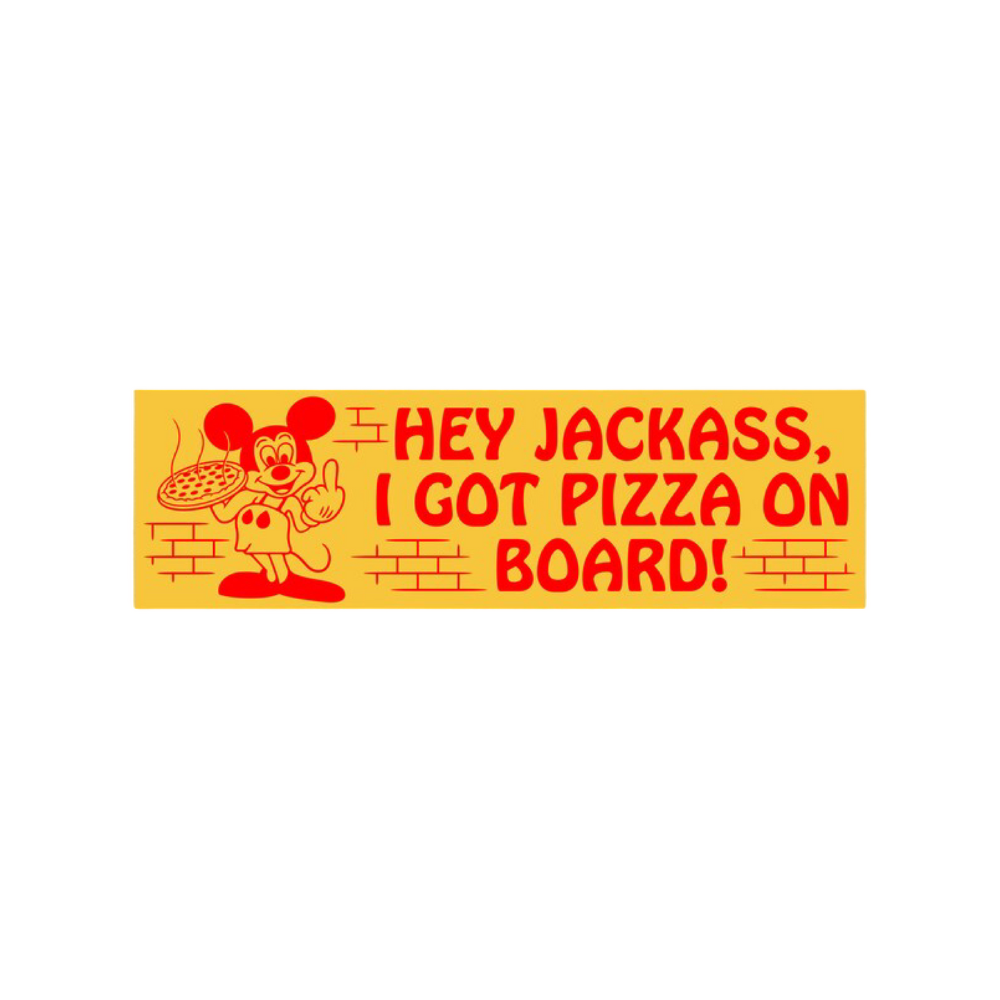 PEEL PRESS PIZZA ON BOARD BUMPER STICKER - Dead Bread