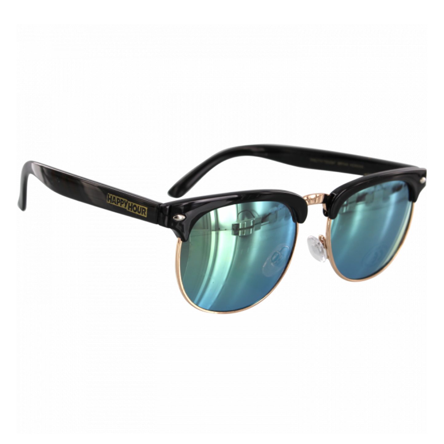 HAPPY HOUR HERMAN G2 SUNGLASSES - BLACK/GOLD MIRROR - Dead Bread