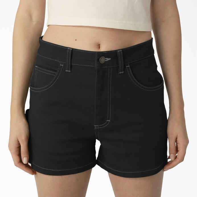DICKIES WOMENS CARPENTER SHORTS- BLACK - Dead Bread