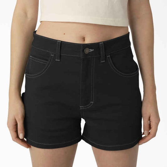 DICKIES WOMENS CARPENTER SHORTS- BLACK - Dead Bread