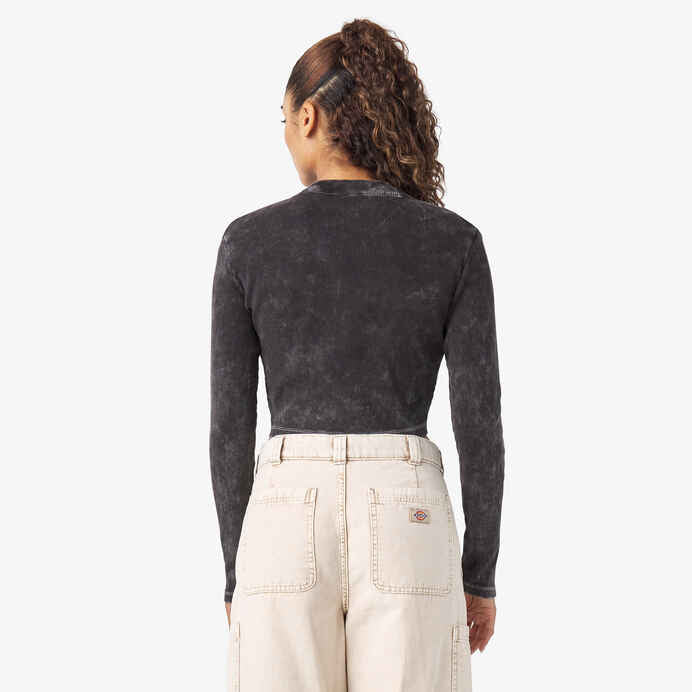 DICKIES WOMENS NEWINGTON CROPPED LONG SLEEVE - BLACK HERITAGE - Dead Bread