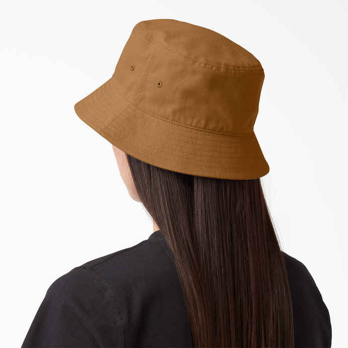 DICKIES SCRIPT LOGO CANVAS BUCKET HAT - BROWN DUCK - Dead Bread