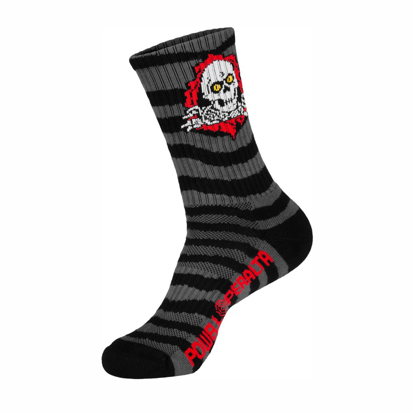 POWELL RIPPER STRIPES CREW SOCKS - CHARCOAL/BLACK