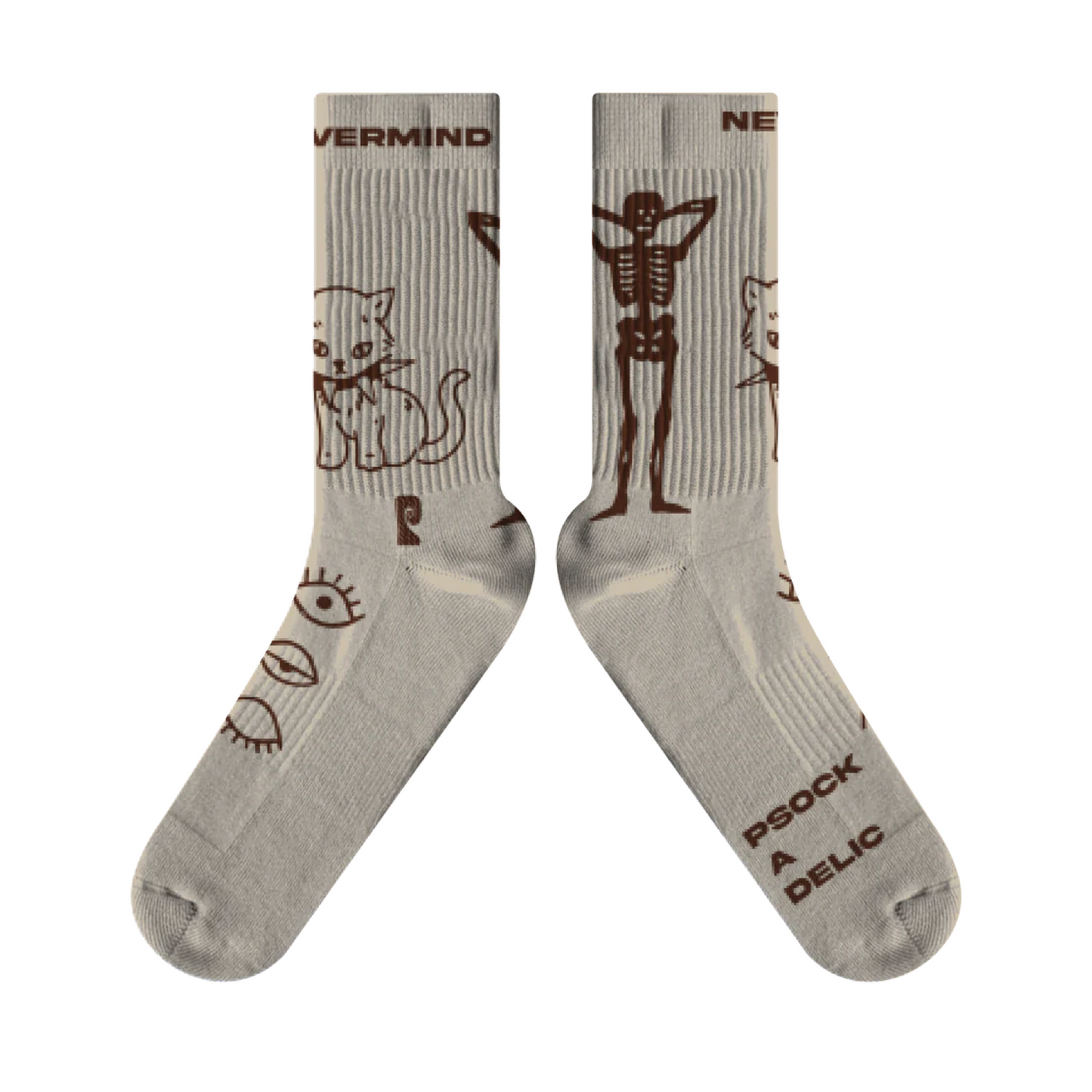 PSOCKADELIC NEVERMIND CREW SOCKS - Dead Bread