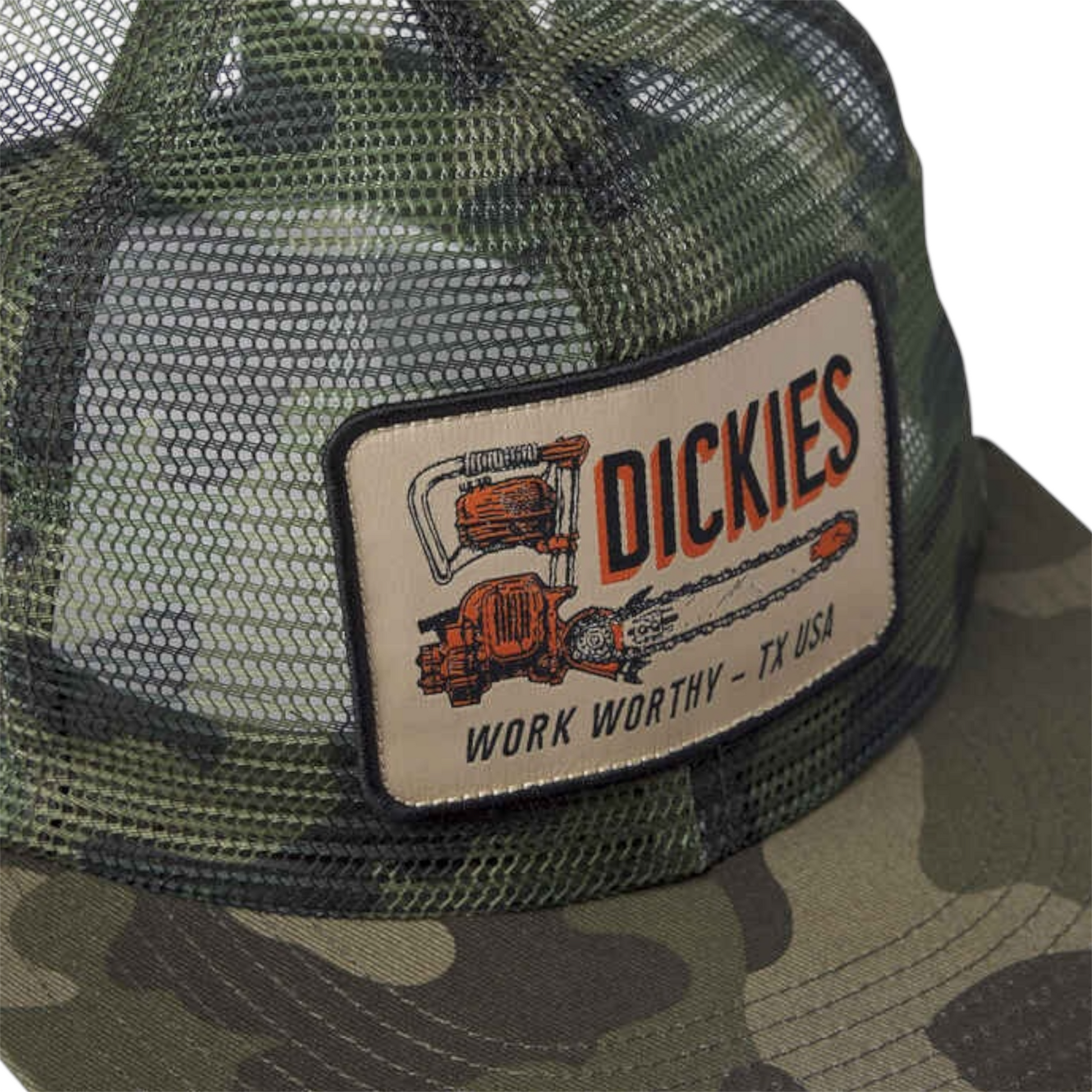 DICKIES WORK WORTHY MESH TRUCKER HAT - OLIVE CAMO - Dead Bread