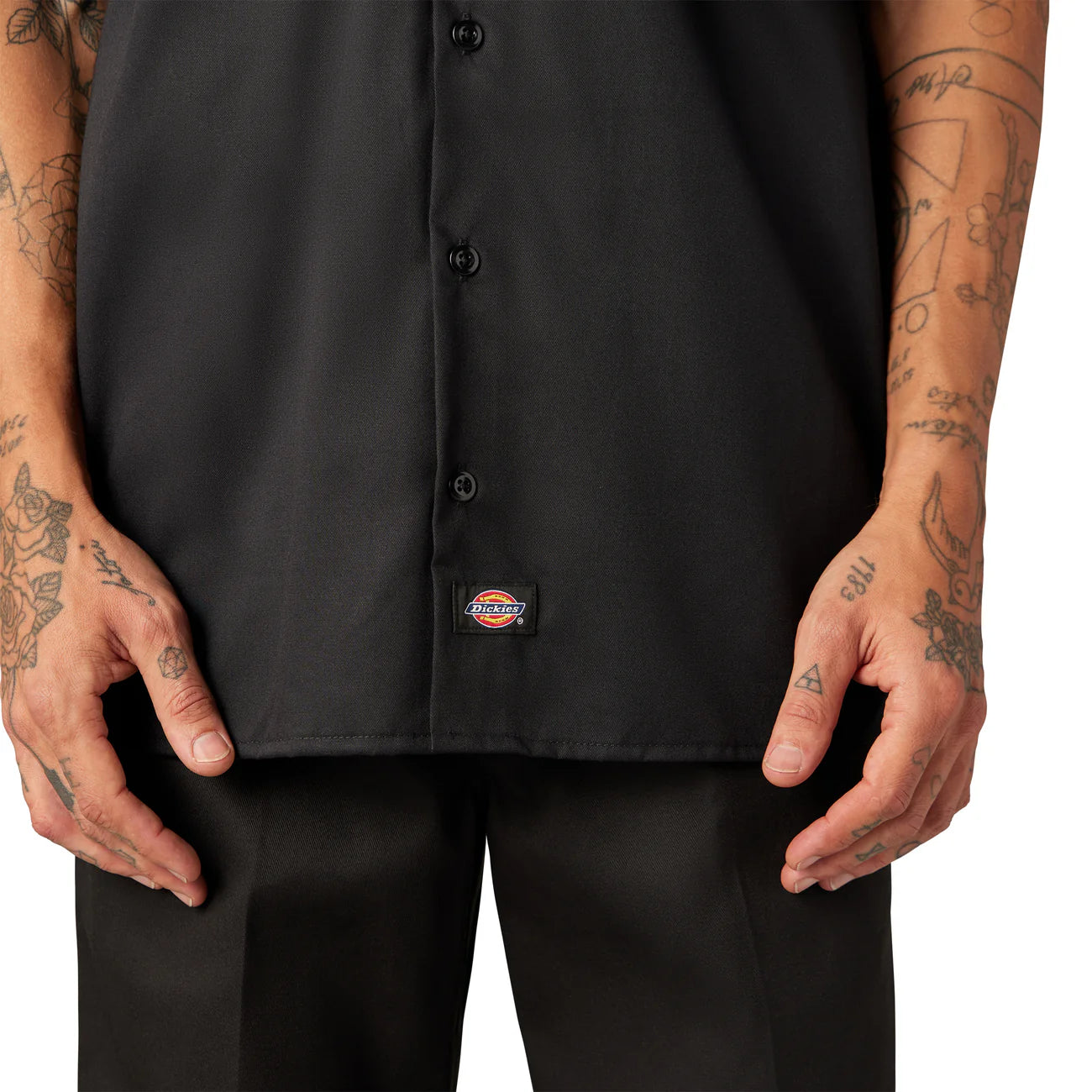 DICKIES FLEX RELAXED FIT SHORT SLEEVE WORK SHIRT - BLACK - Dead Bread