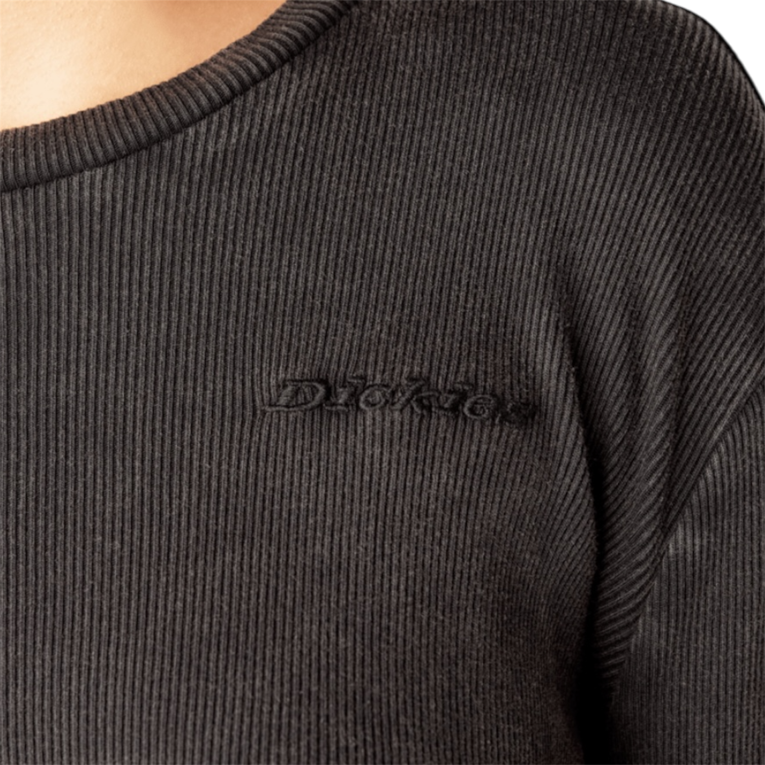 DICKIES WOMENS PLENTYWOOD CROPPED LONG SLEEVE - ACID WASH BLACK - Dead Bread