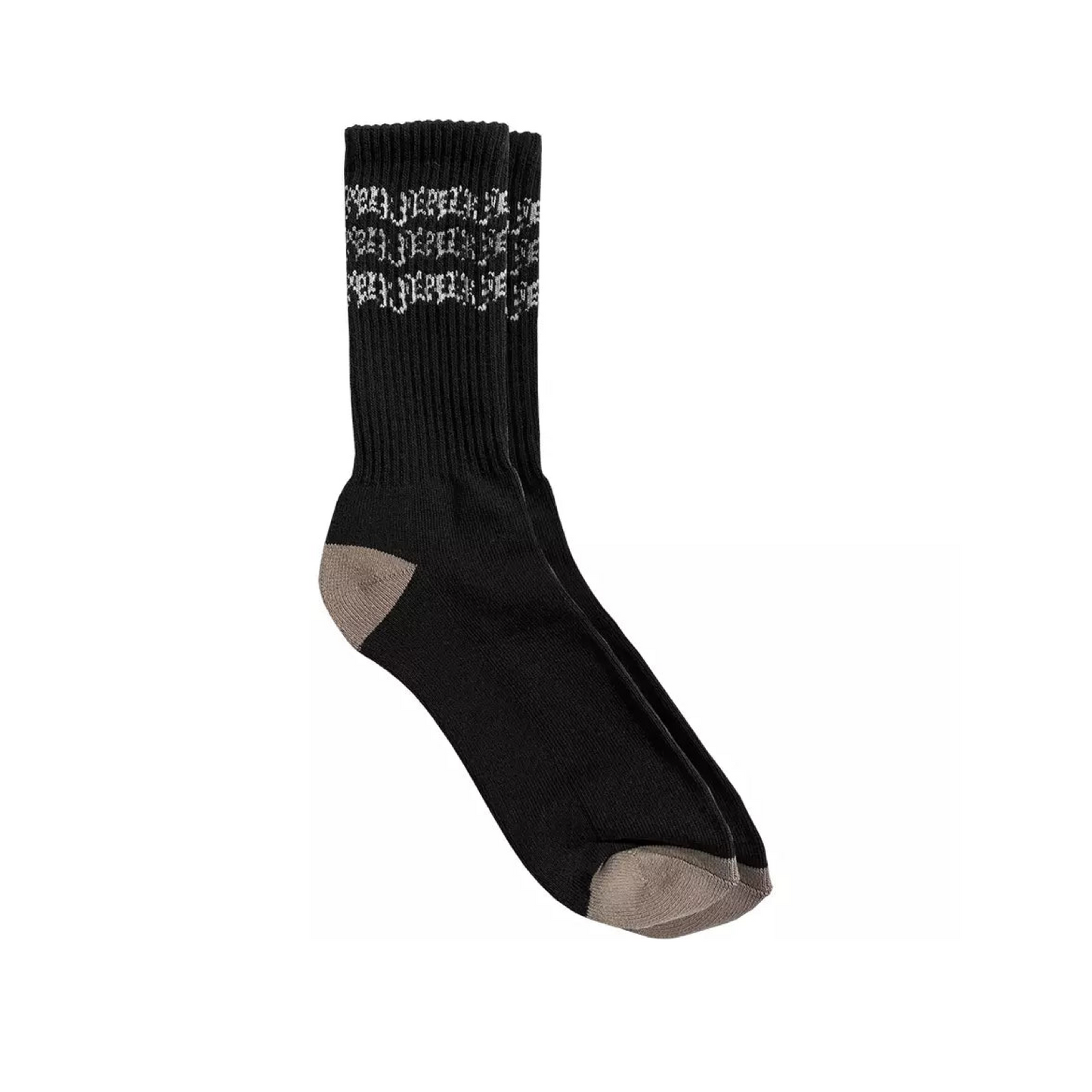 PEPPER STRIPES LOGO CREW SOCKS - Dead Bread