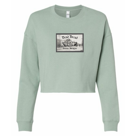 WOMENS HISTORICS CROP CREW - SAGE GREEN - Dead Bread