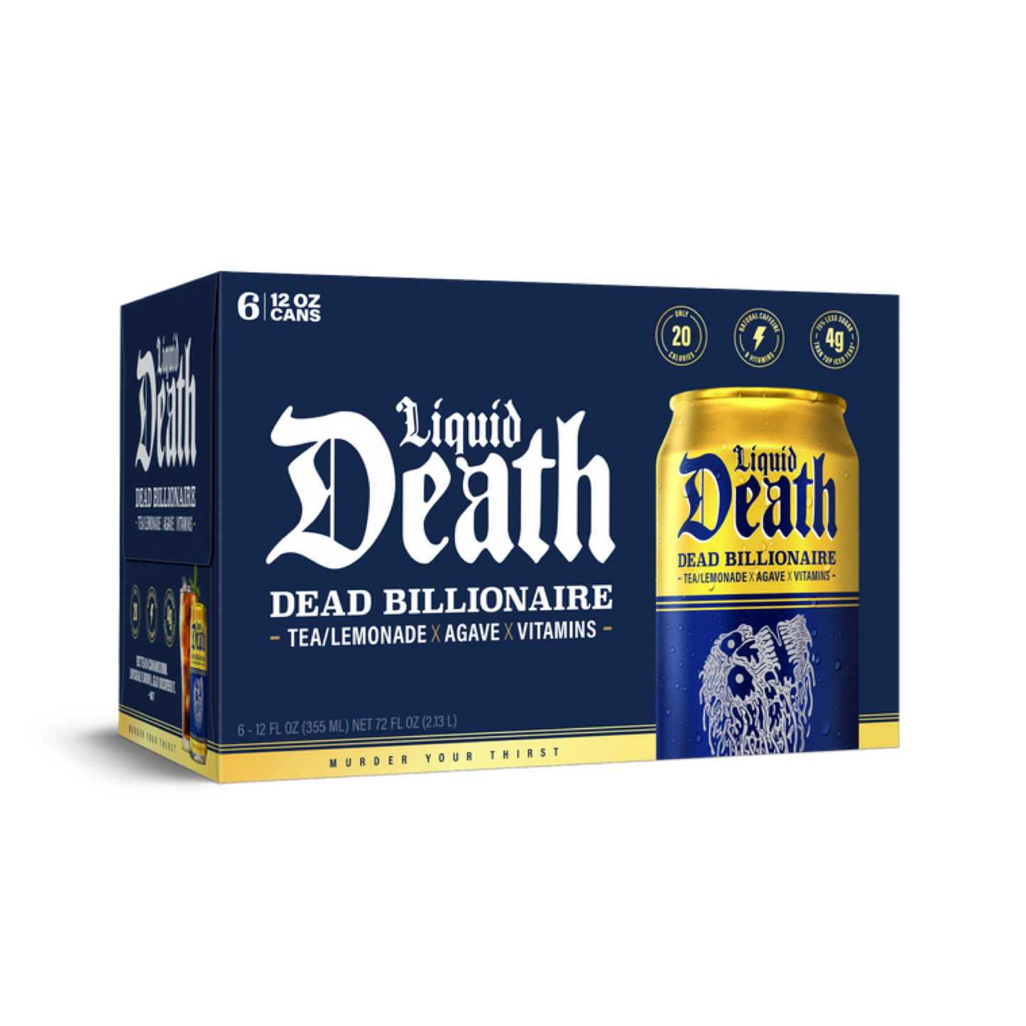 LIQUID DEATH DEAD BILLIONAIRE TEA 12OZ (6 PACK) - Dead Bread