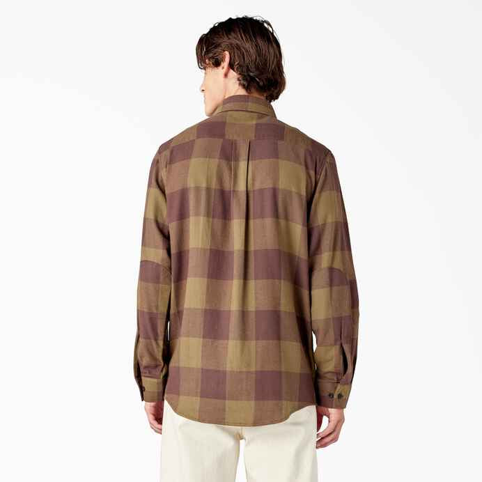 DICKIES LONGSLEEVE FLANNEL - DARK OLIVE / BUFFALO PLAID - Dead Bread