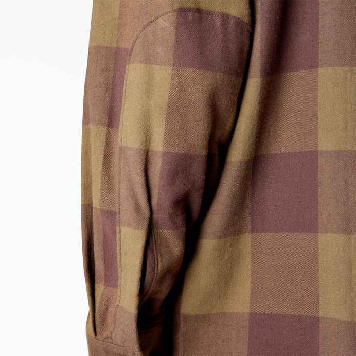 DICKIES LONGSLEEVE FLANNEL - DARK OLIVE / BUFFALO PLAID - Dead Bread