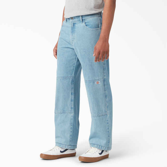 DICKIES LOOSE FIT DOUBLE KNEE JEAN - LIGHT DENIM - Dead Bread