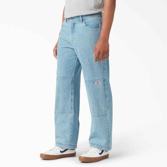 DICKIES LOOSE FIT DOUBLE KNEE JEAN - LIGHT DENIM - Dead Bread