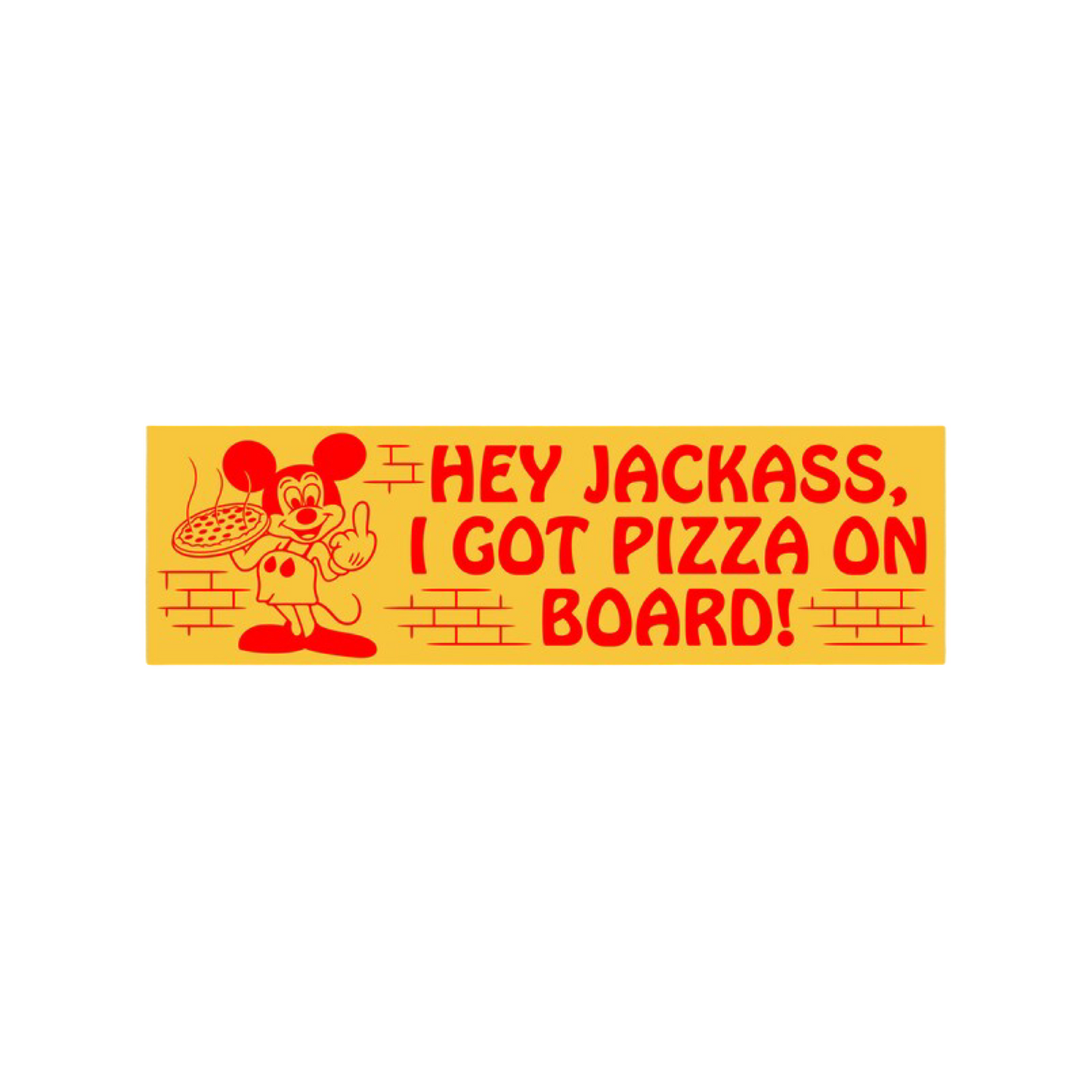 PEEL PRESS PIZZA ON BOARD BUMPER STICKER