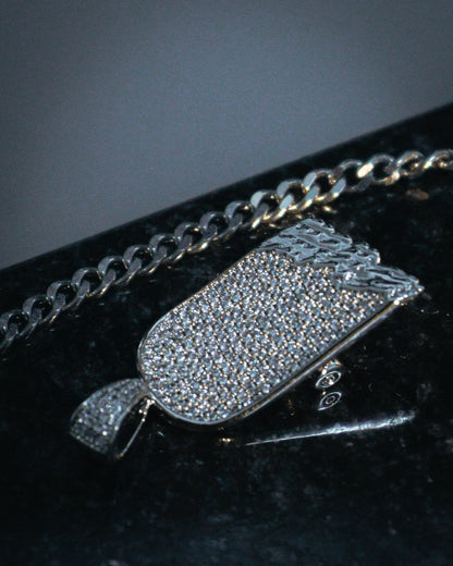 ICED OUT Broken Deck Pendant (Silver)
