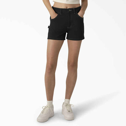 DICKIES WOMENS CARPENTER SHORTS- BLACK