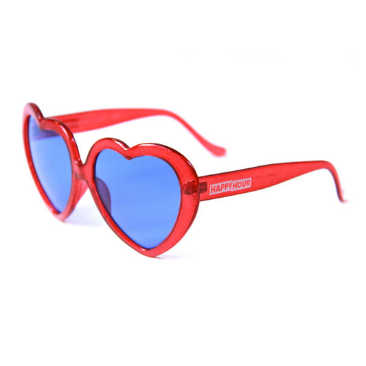HAPPY HOUR HEART ONS SUNGLASSES - RED