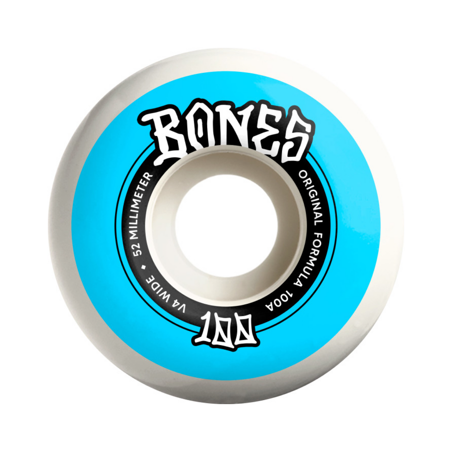 BONES 100'S V4 WIDECUT WHEELS 52MM - WHITE
