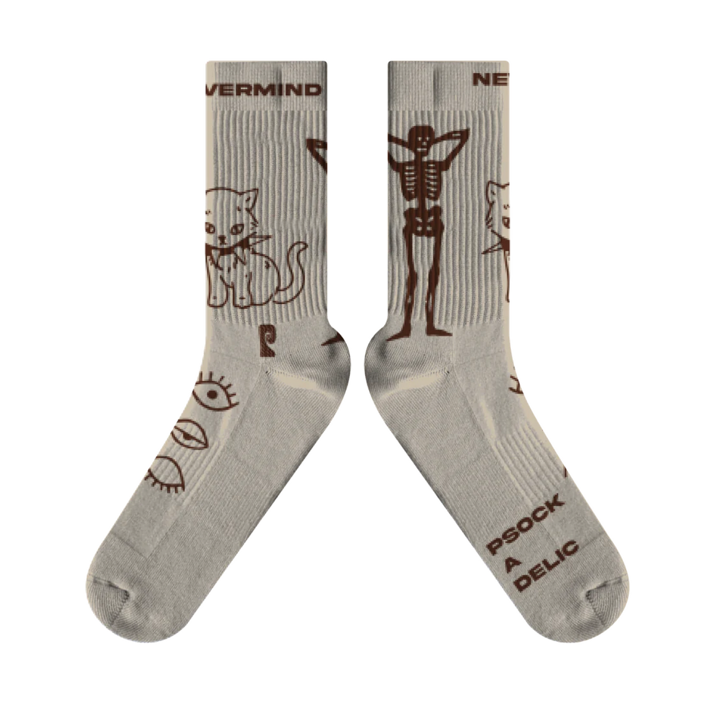 PSOCKADELIC NEVERMIND CREW SOCKS