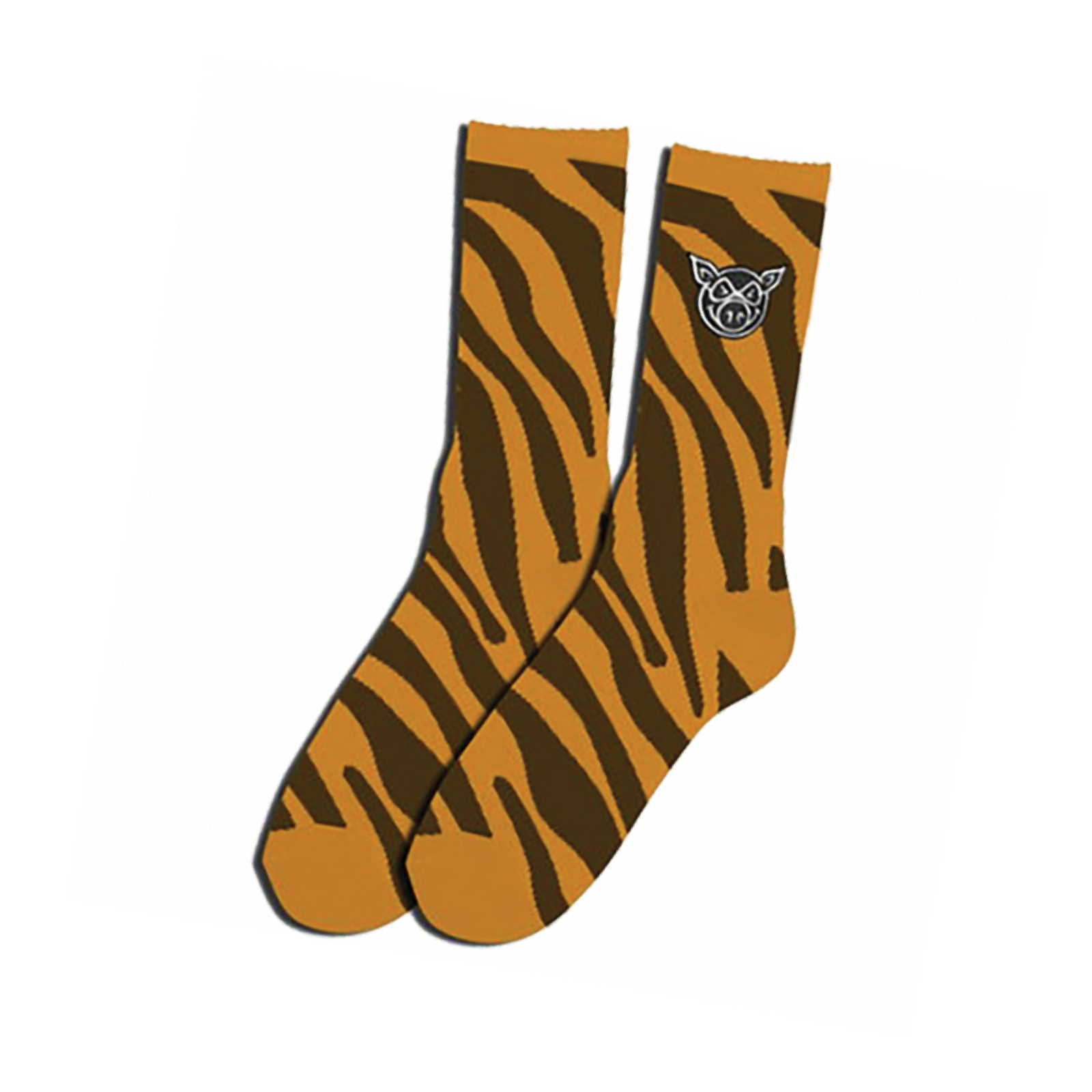 PIG ZEBRA CREW SOCKS - MUSTARD - Dead Bread