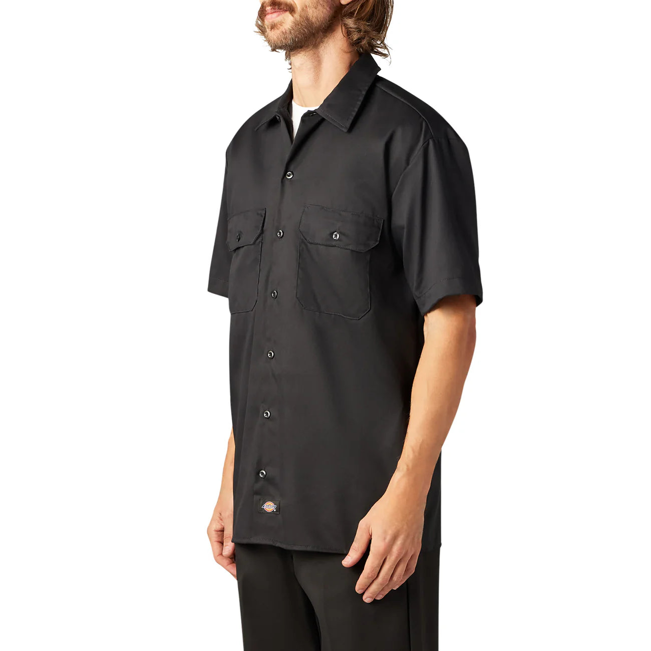 DICKIES FLEX RELAXED FIT SHORT SLEEVE WORK SHIRT - BLACK - Dead Bread