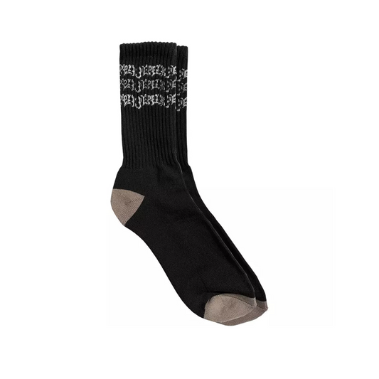PEPPER STRIPES LOGO CREW SOCKS - Dead Bread