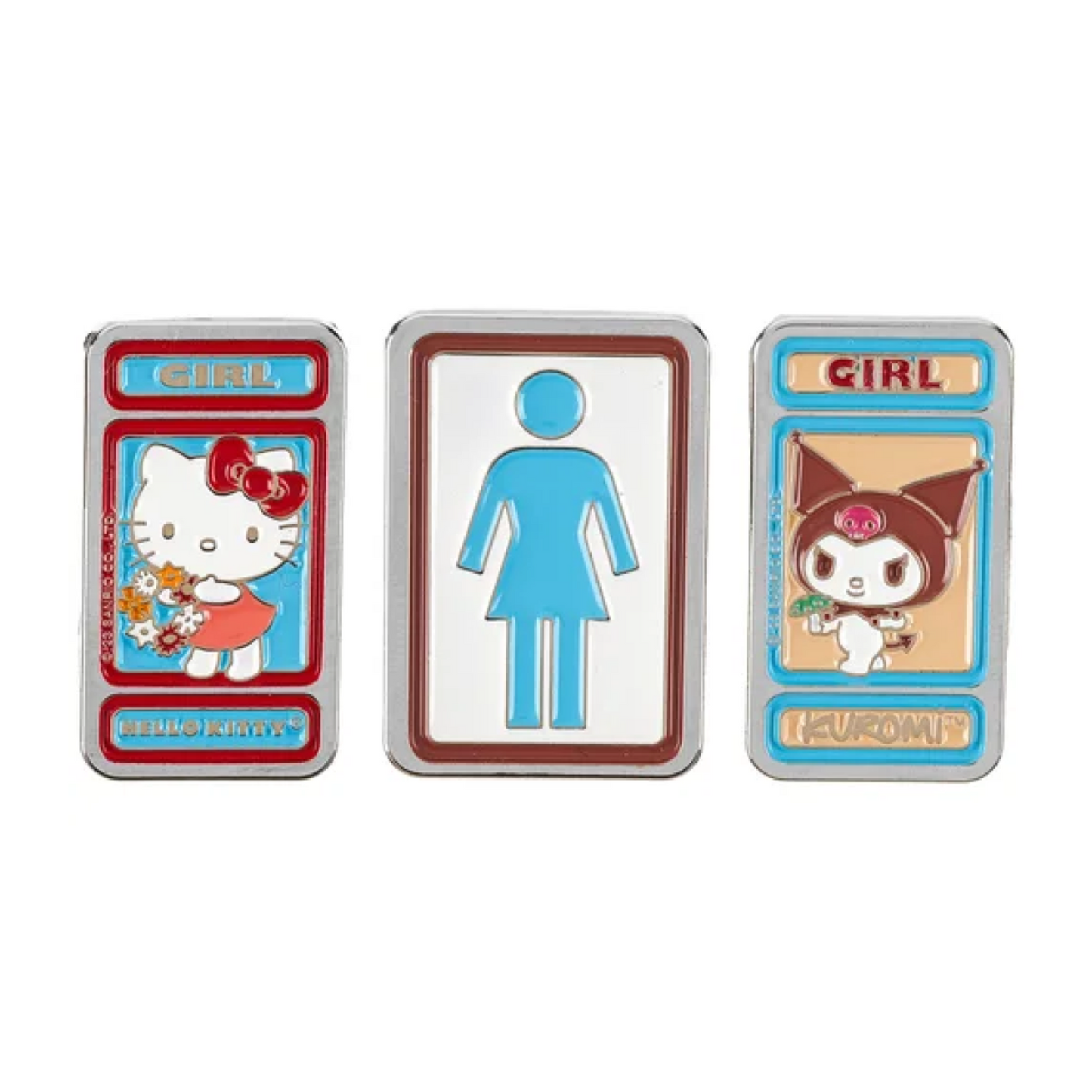 GIRL X HELLO KITTY KUROMI ENAMEL PIN SET