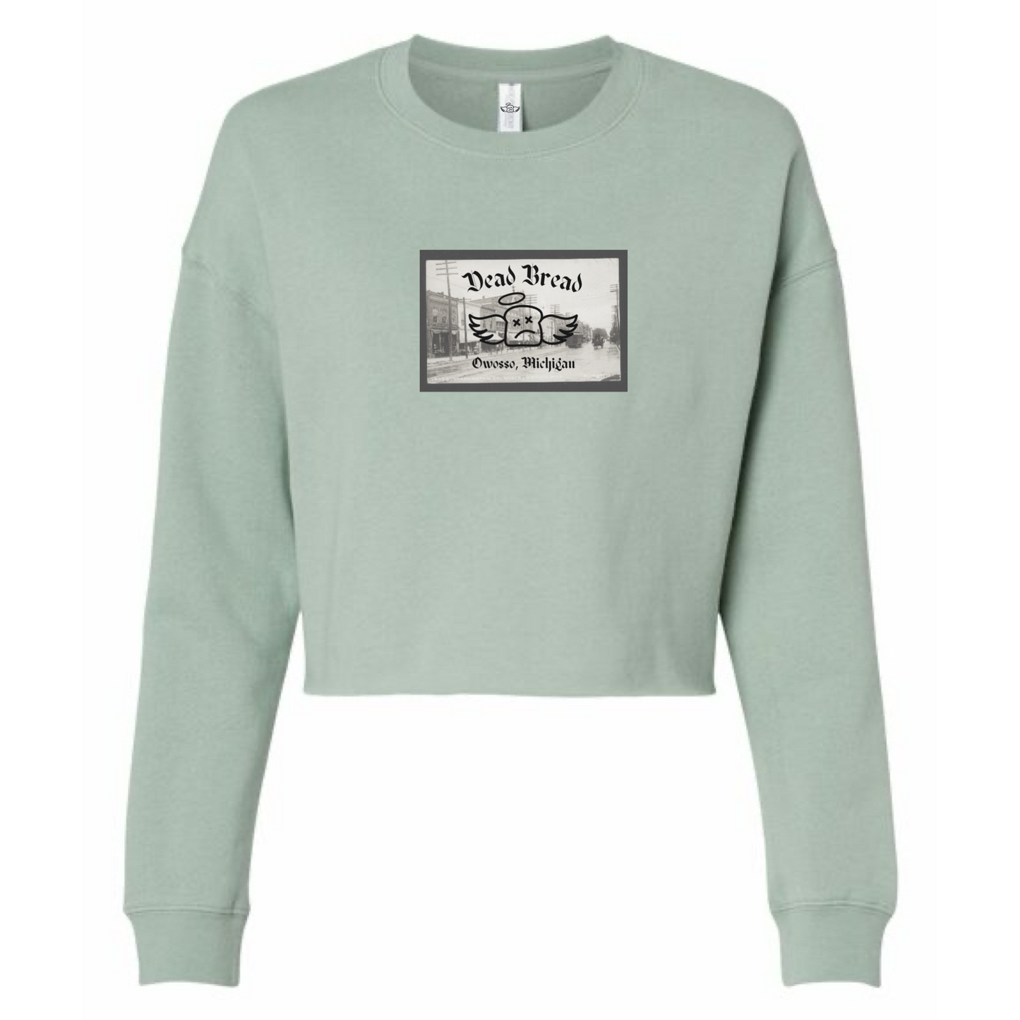 WOMENS HISTORICS CROP CREW - SAGE GREEN