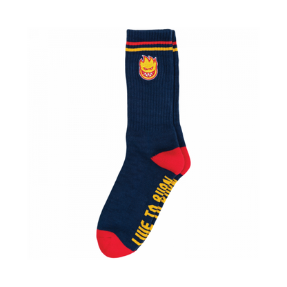 SPITFIRE BIGHEAD FILL CREW SOCKS - NAVY/RED/GOLD