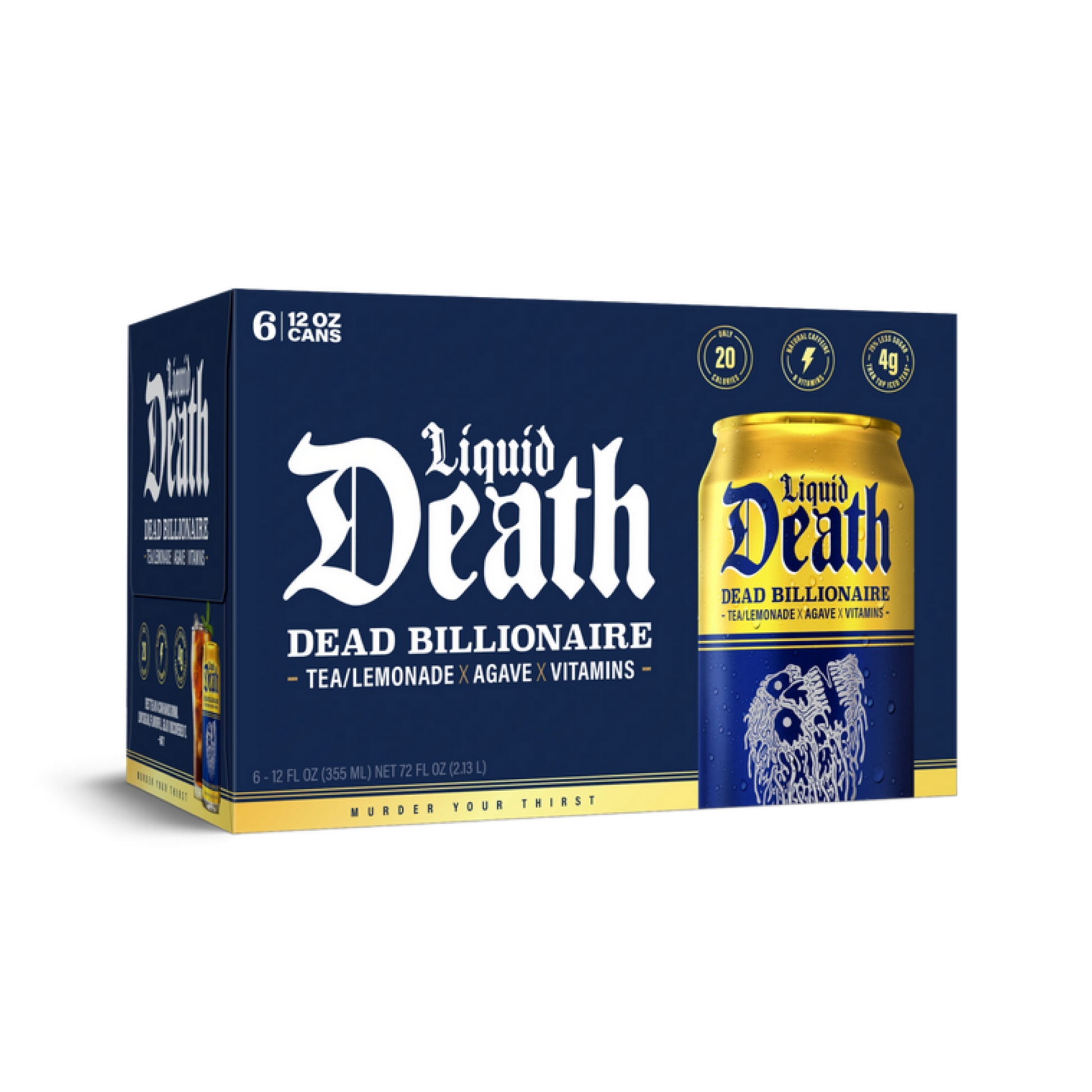LIQUID DEATH DEAD BILLIONAIRE TEA 12OZ (6 PACK) - Dead Bread