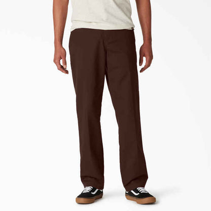 DICKIES SKATEBOARDING SLIM FIT TWILL PANTS - CHOCOLATE BROWN