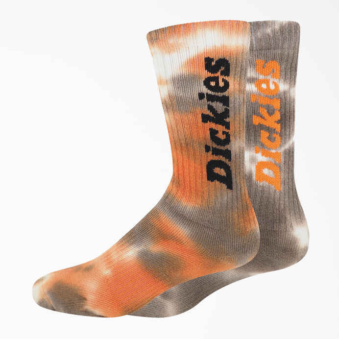 DICKIES TYE-DYE CREW SOCKS - ORANGE PEPPER 2 PACK