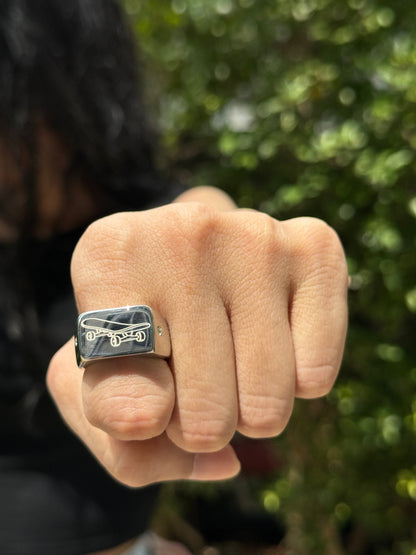 Skateboard Ring – Custom Engraving Available (Silver)