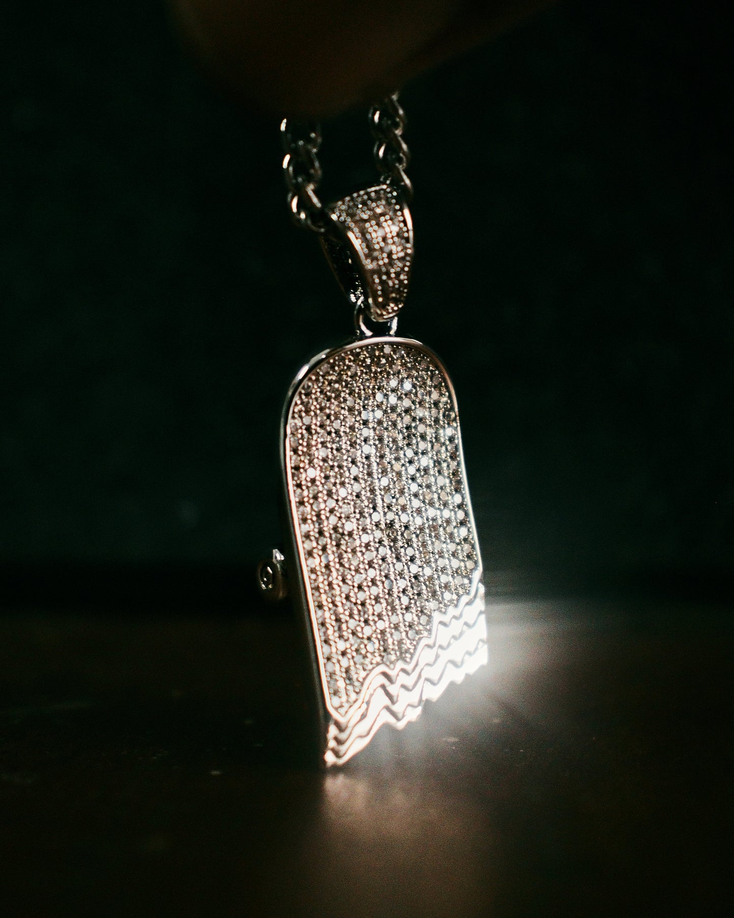 ICED OUT Broken Deck Pendant (Silver)
