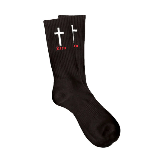 ZERO CROSS CREW SOCKS BLACK